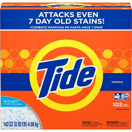 Tide Laundry Detergent, 143 oz (8.94 lb) Powder, Original, White, 2 PK PGC85006